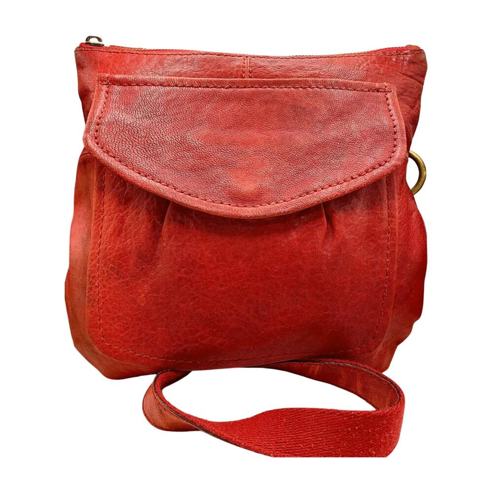 FOSSIL Vintage Distressed Red Leather Crossbody